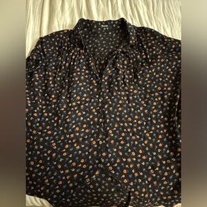 Madewell Central drapey shirt XXL - black floral